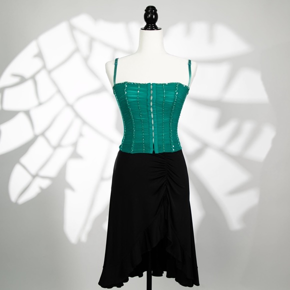 SOLD!! Marciano Turquoise Corset with Stunning Bead Details, Size XS (Gem Find) - Picture 2 of 8